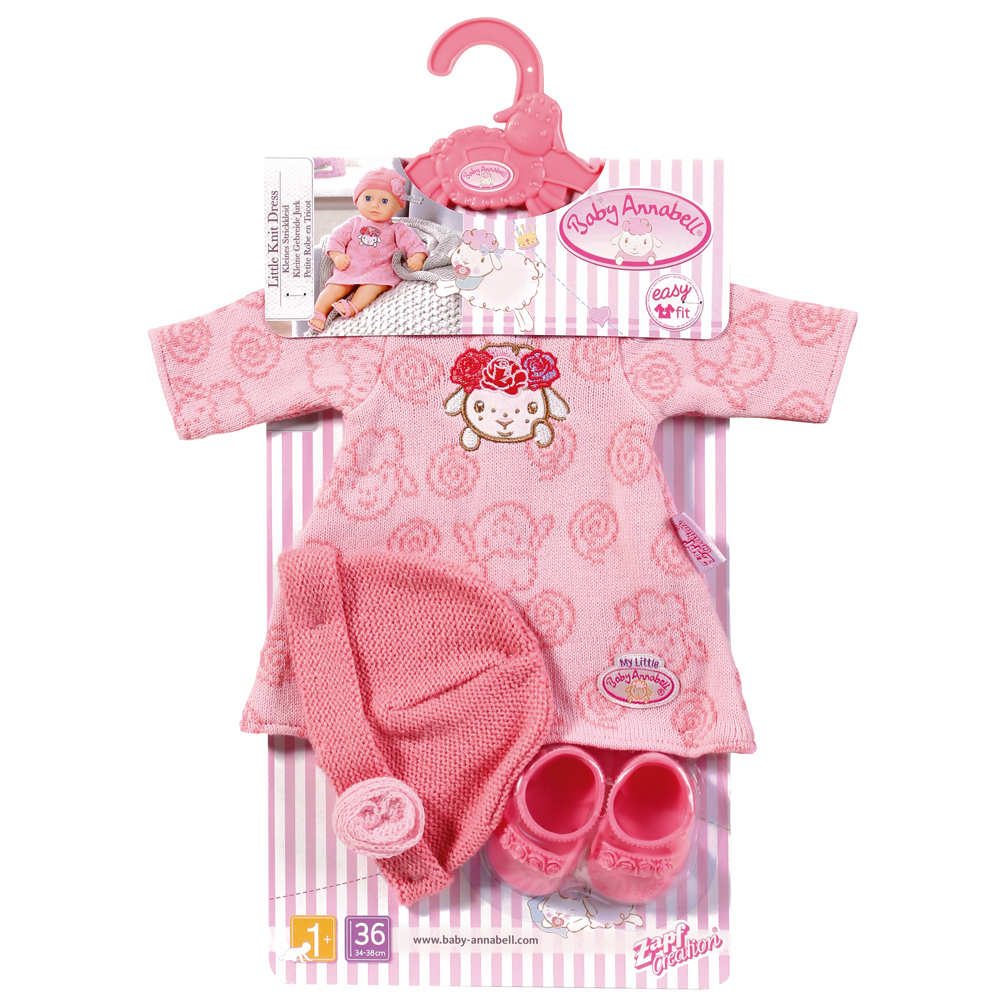 My Little Baby Annabell 36cm Little Knit Dress Doll Outfit ...