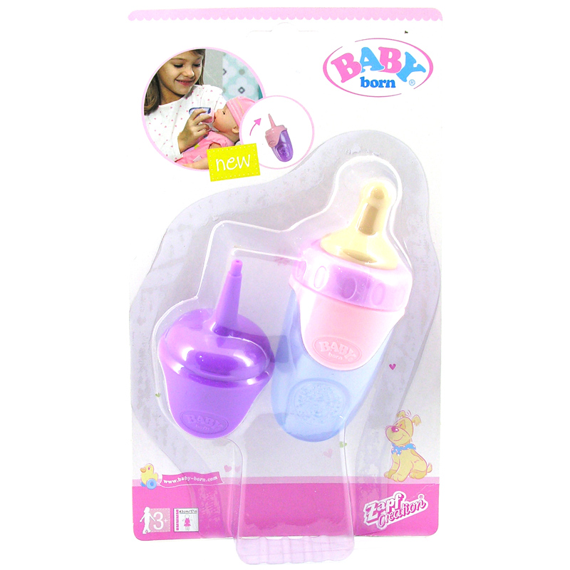ASSORTED COLOUR New Baby Born Bottle with Cap 