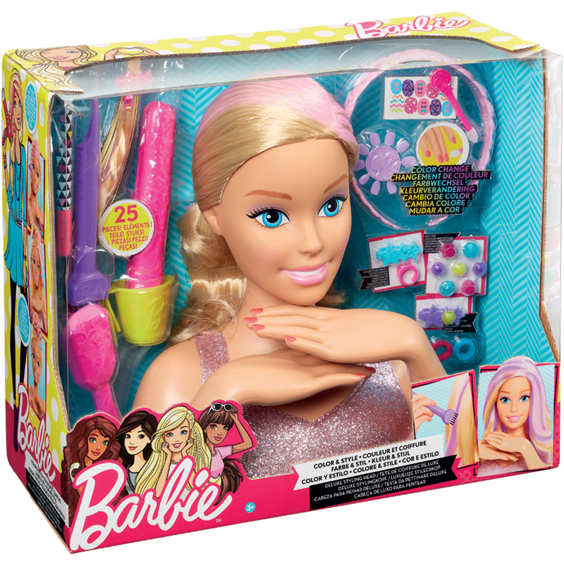 barbie deluxe styling head color and style black curly hair