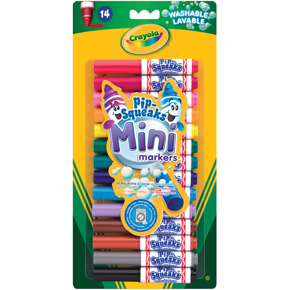 Washable Felt Tip Colouring Pens Free P/&P Crayola Pip-Squeaks 7 Mini Markers
