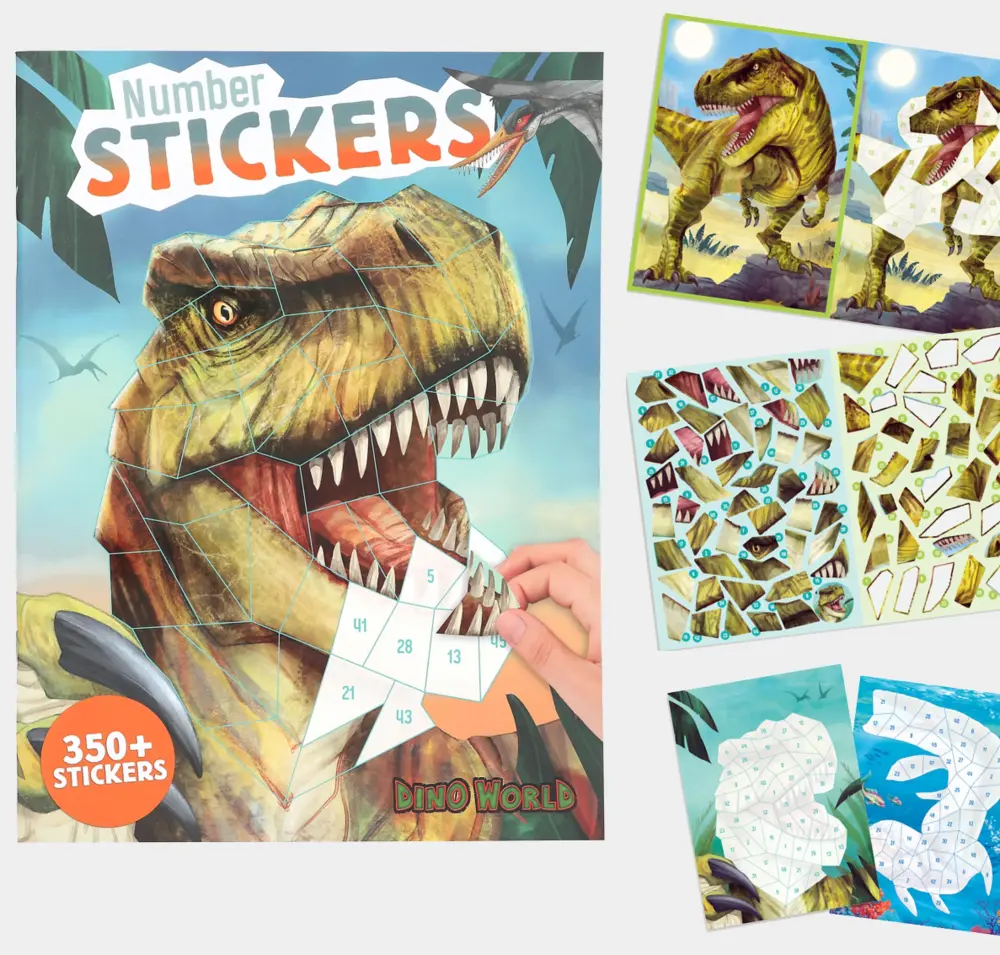 Depesche Dino World Sticker Your Picture | Libro De Pegatinas De Dinosaurios Con 25 Páginas Y 10 Hojas De Stickers