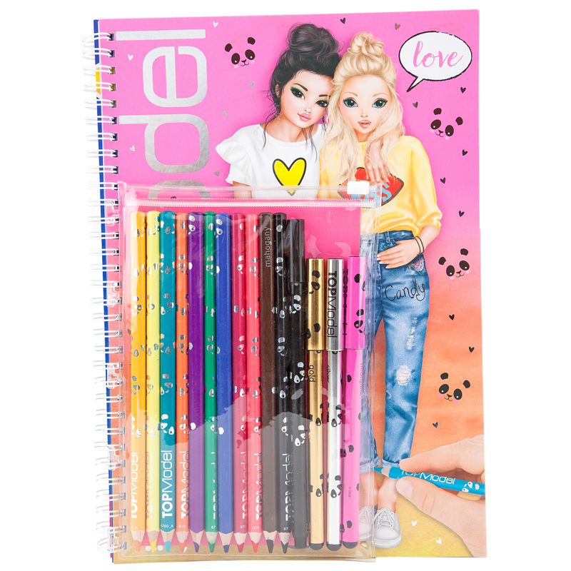 depesche topmodel colouring book with pencil set 8760a