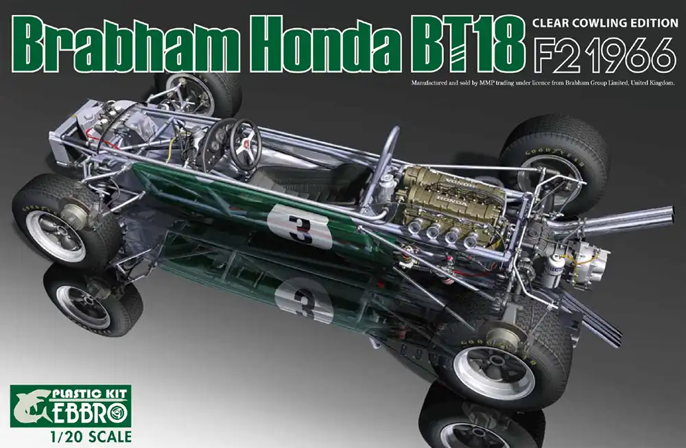 Ebbro Brabham Honda BT18 F2 1966 Clear Cowling Edition Model Kit 