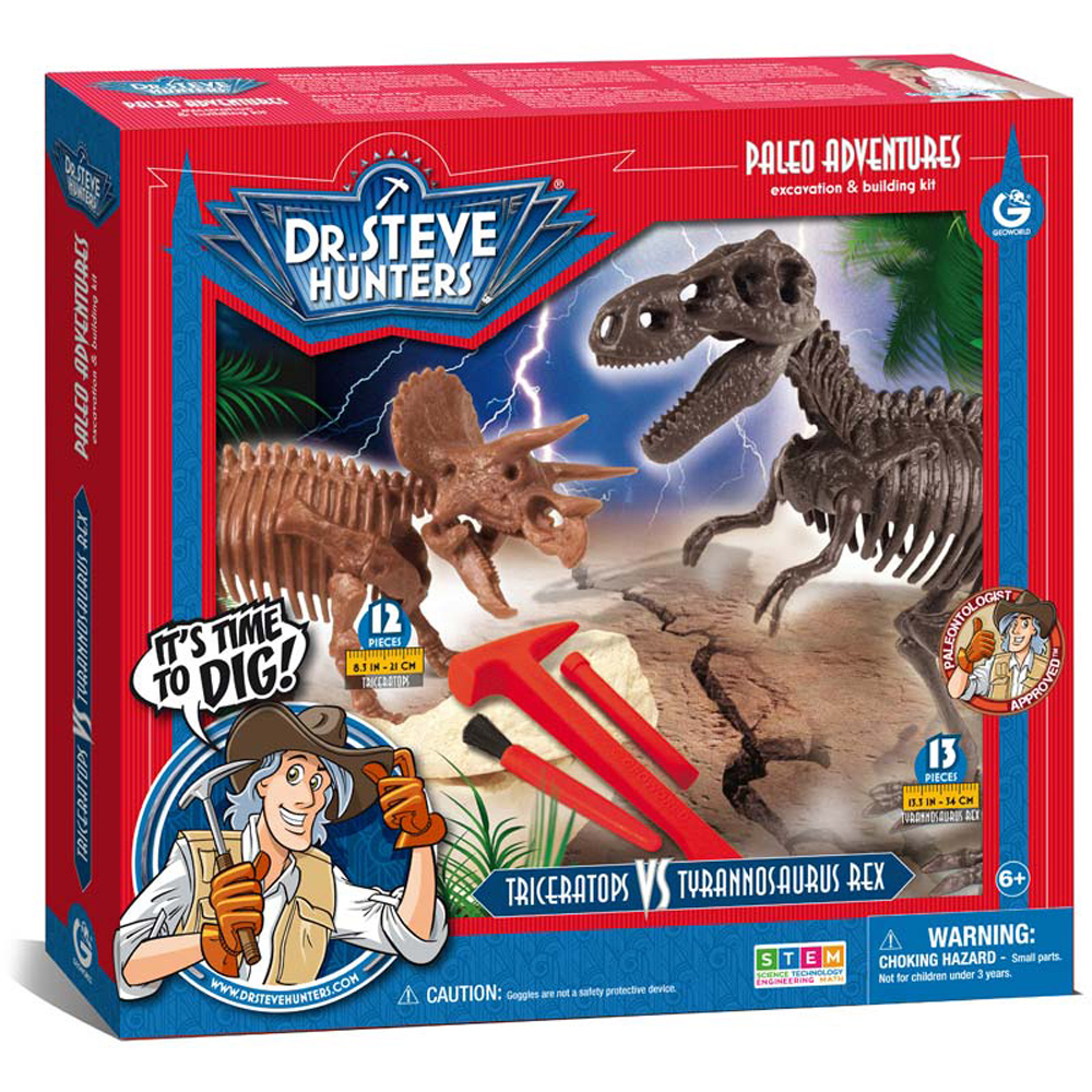 Geoworld DR Steve Hunters Velociraptor Skeleton DINO EXCAVATION KIT