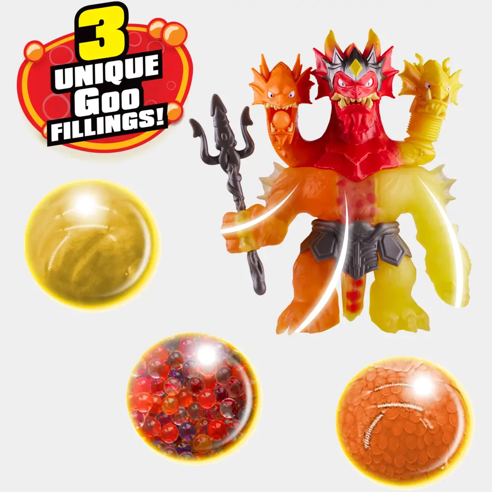 Heroes of Goo Jit Zu Stretch Strikers Hero Pack, action figure elastiche Blazagon, imbottitura unica GOO, si estende fino a 3 volte la loro dimensione