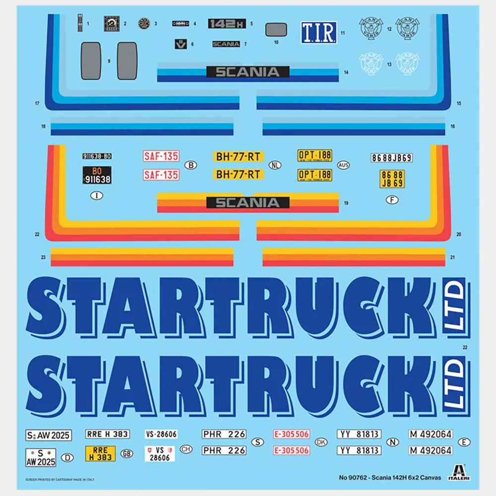 Scania 142h 6x2 Canvas Truck 90762 D2 Included Decals