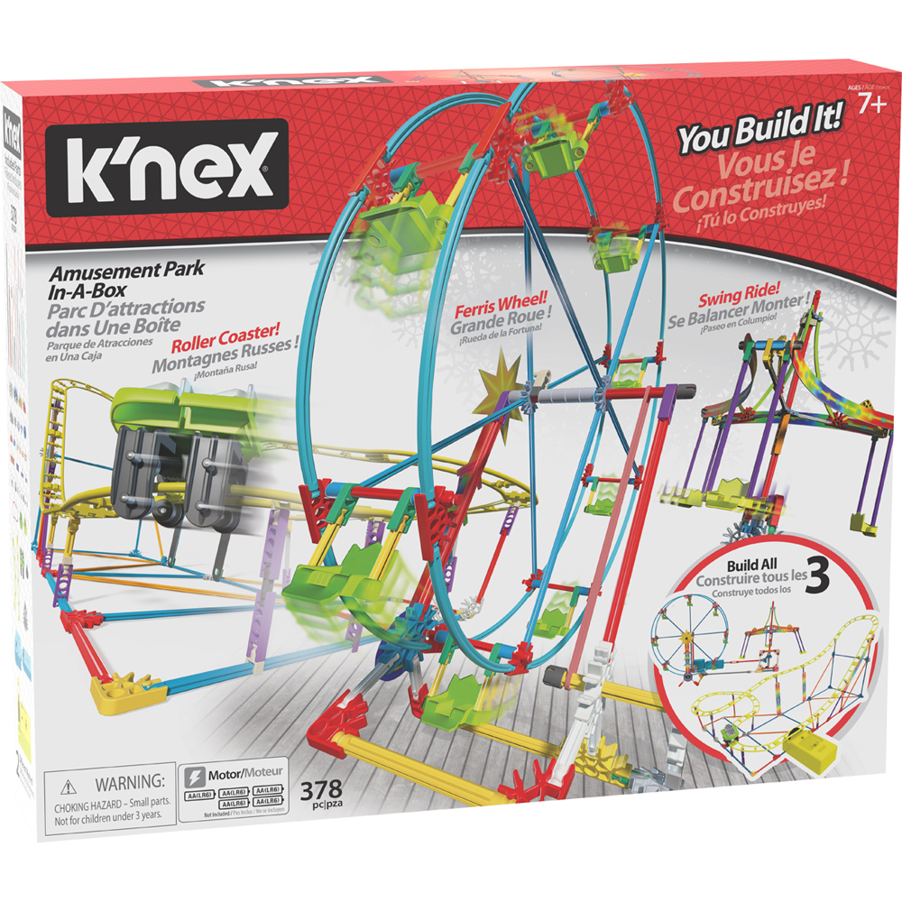 Details About K Nex Amusement Park In A Box Ferris Wheel Swing Ride Rollercoaster Set