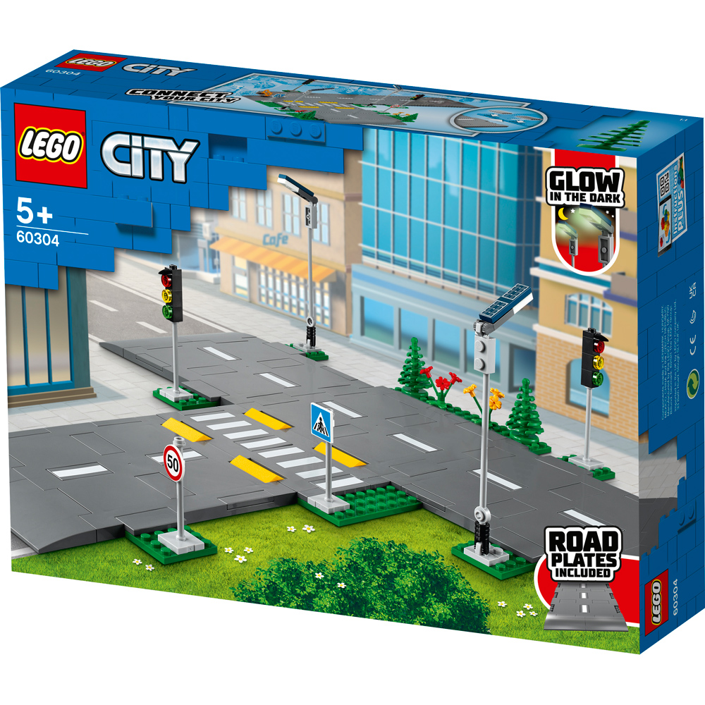 LEGO City Road Plates Building Set 60304 Glow in the Dark 112 Pieces Ages 5+