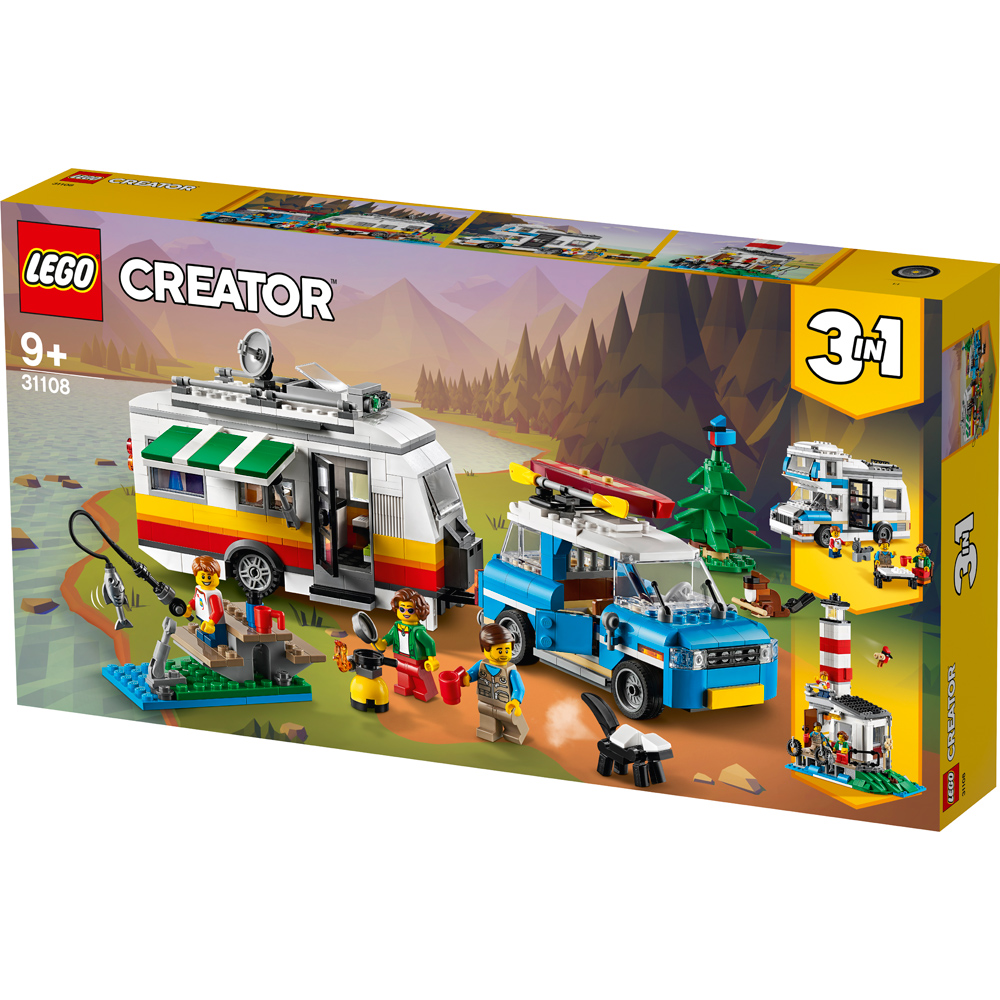 lego creator 3in1 caravan family holiday outdoor adventure vacation toy for kids 31108