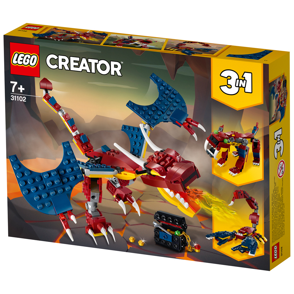 LEGO CREATOR 3-in - 1 Fire Dragon Building Set - 31102 | eBay