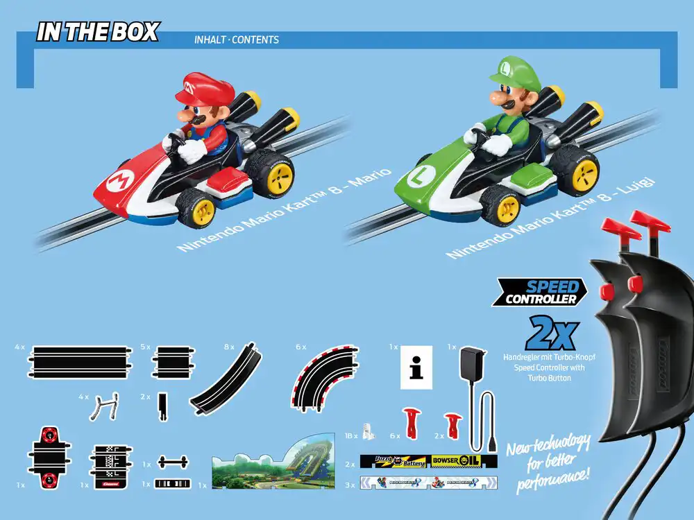 Carrera Go Mario Kart Slot Car Race Set with Lap Counter Nintendo 1:43 Scale