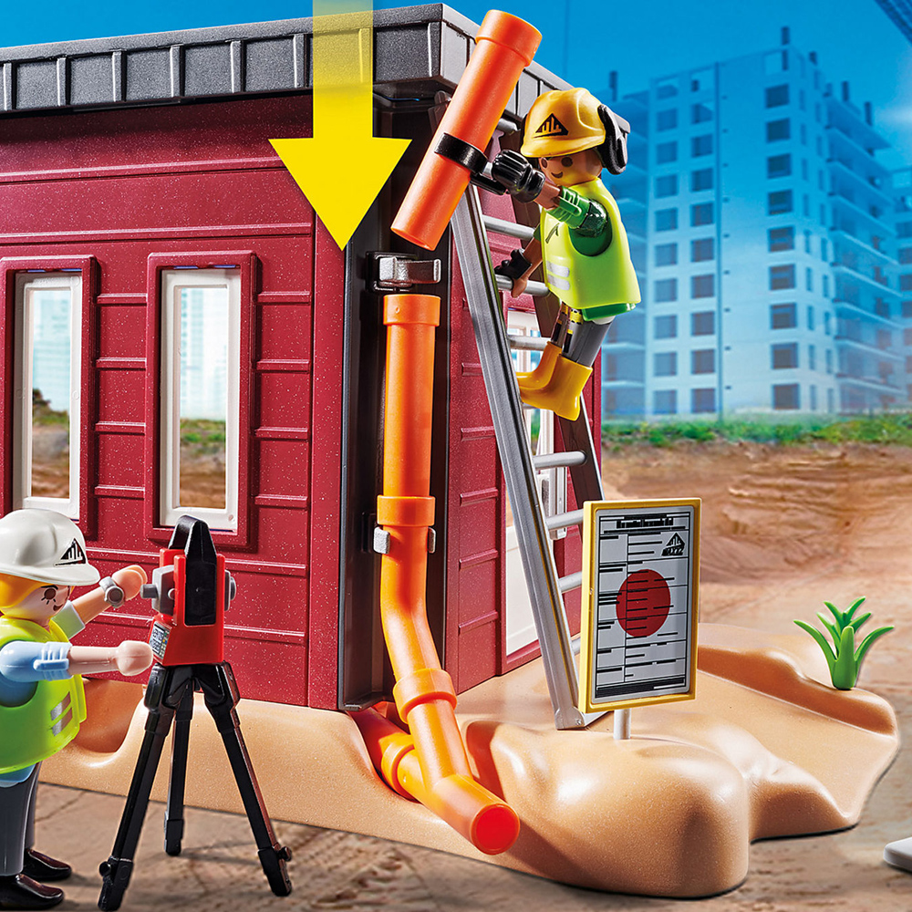 playmobil mini excavator with building section