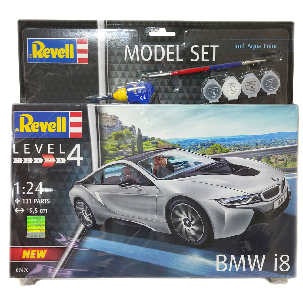 Revell 67670 BMW i8 Car Model Kit 1:24 Scale Includes Paints, Adhesive ...