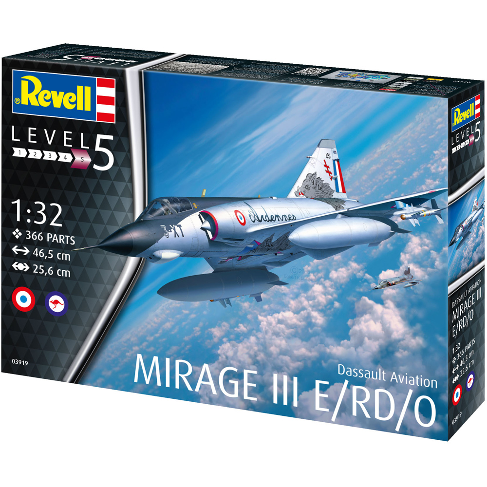 Revell Dassault Mirage III E/RD/O Jet Fighter Model Kit - Scale 1:32 ...