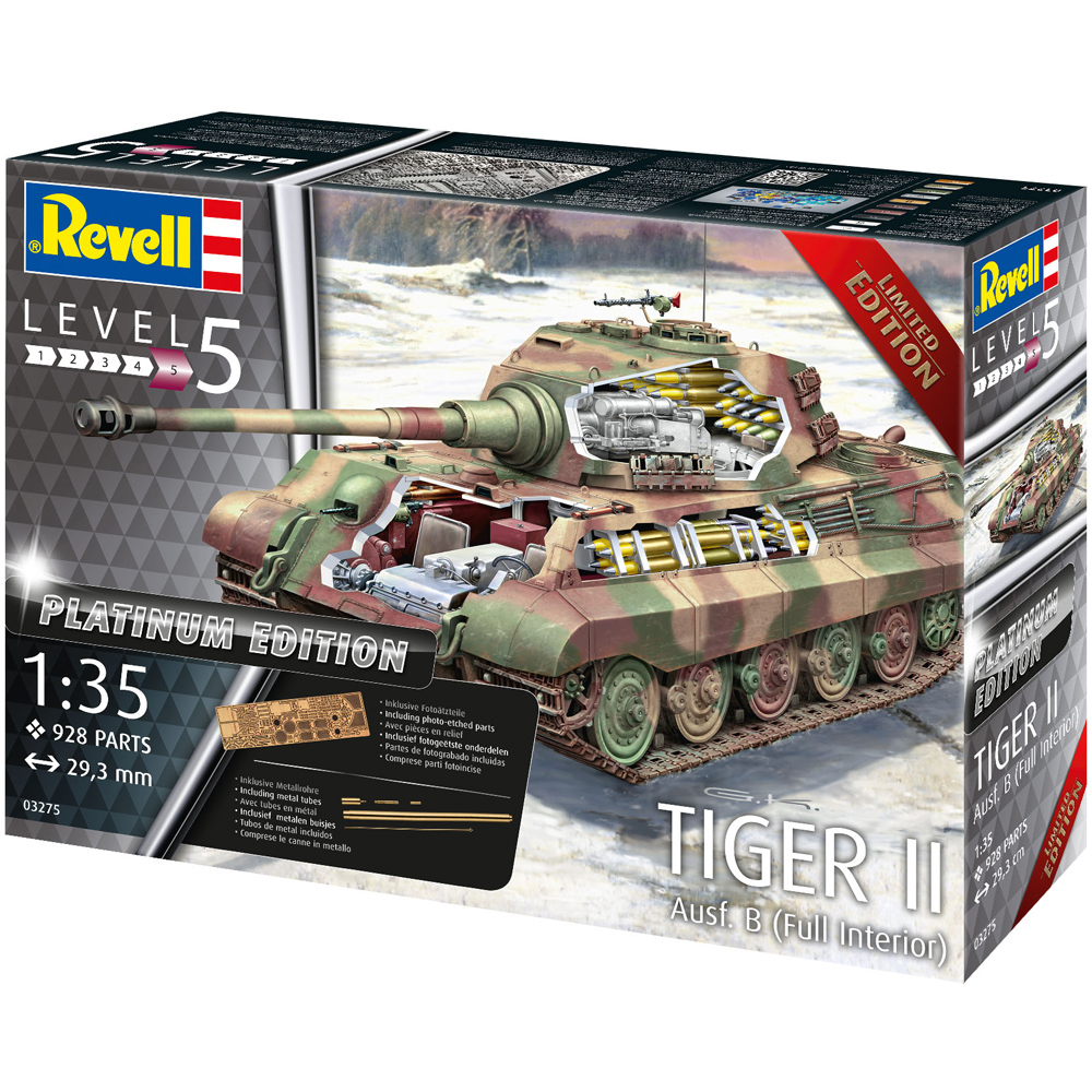 Details About Revell Tiger Ii Ausf B Tank Platinum Edition Model Kit Scale 1 35 03275