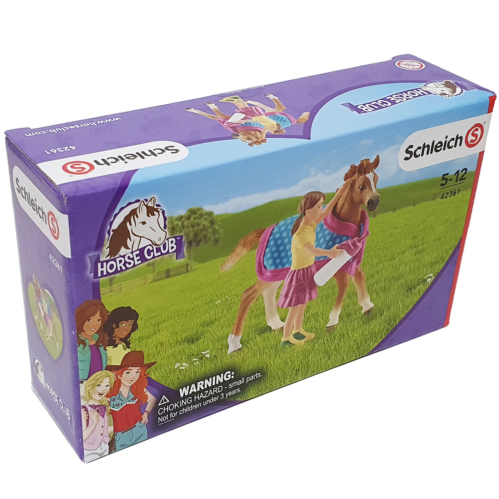 Schleich Horse Club Foal, Girl Figure & Blanket Accessory Set Ages 5-12