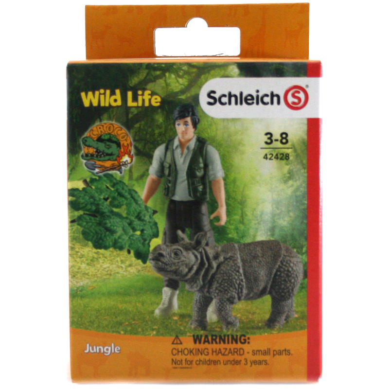 Schleich Wild Life Ranger & Indian Rhinoceros Starter Set 42428 NEW ...