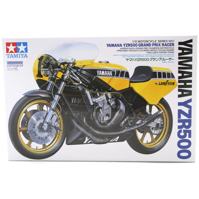 Tamiya Yamaha YZR500 Grand Prix Racer Motorcycle Model Set Scale 1:12 ...